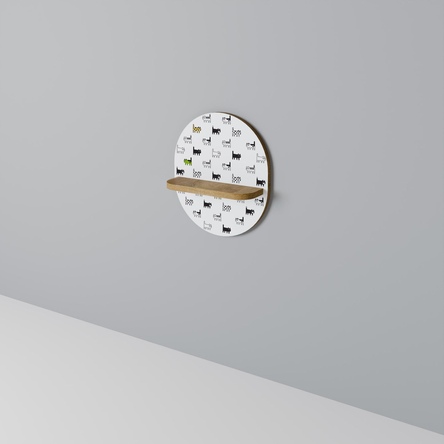 CATS COMPILATION Mensola ovale in effetto rovere