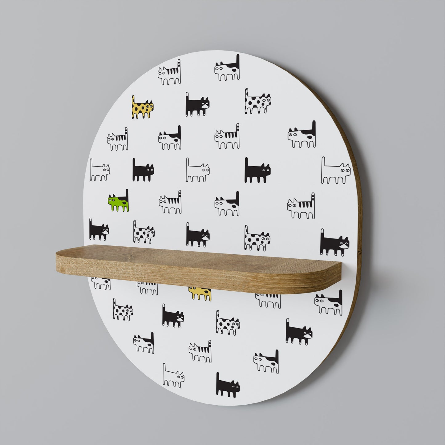 CATS COMPILATION Mensola ovale in effetto rovere