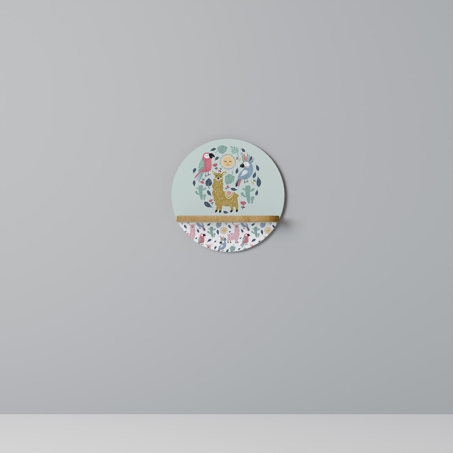 Mensola rotonda colorata ALPACA effetto rovere