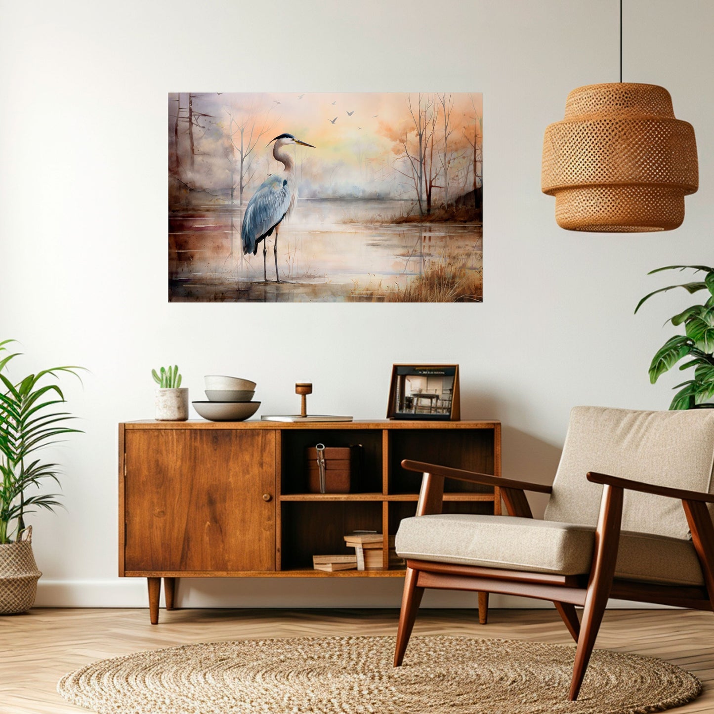 HERON DAYDREAM Poster orizzontale staccabile e attaccabile