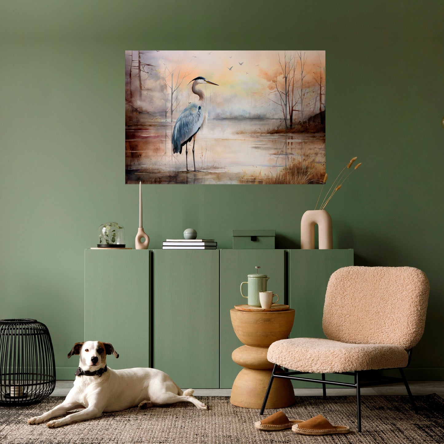 HERON DAYDREAM Poster orizzontale staccabile e attaccabile