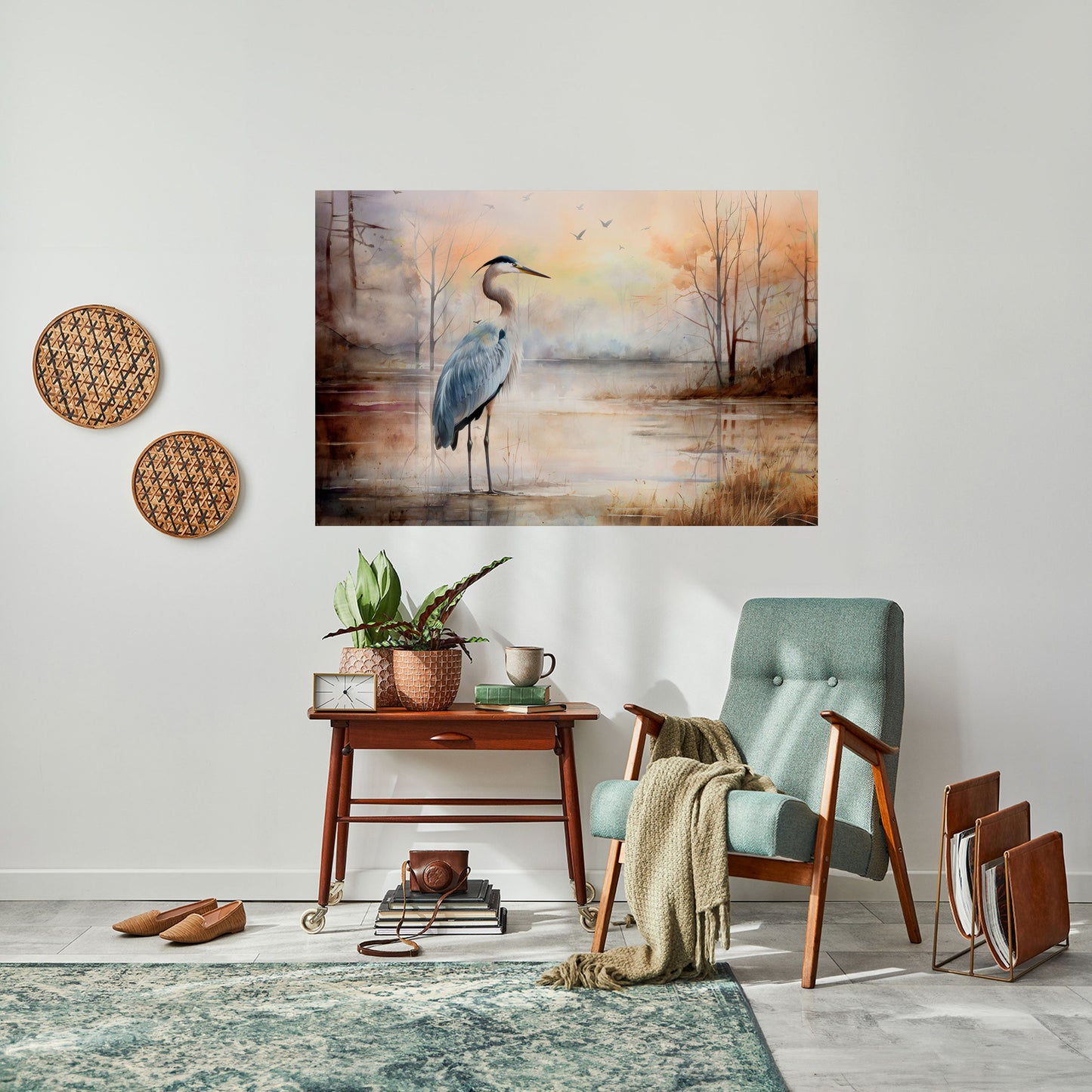 HERON DAYDREAM Poster orizzontale staccabile e attaccabile