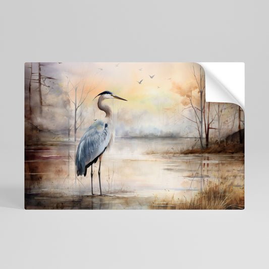 HERON DAYDREAM Poster orizzontale staccabile e attaccabile