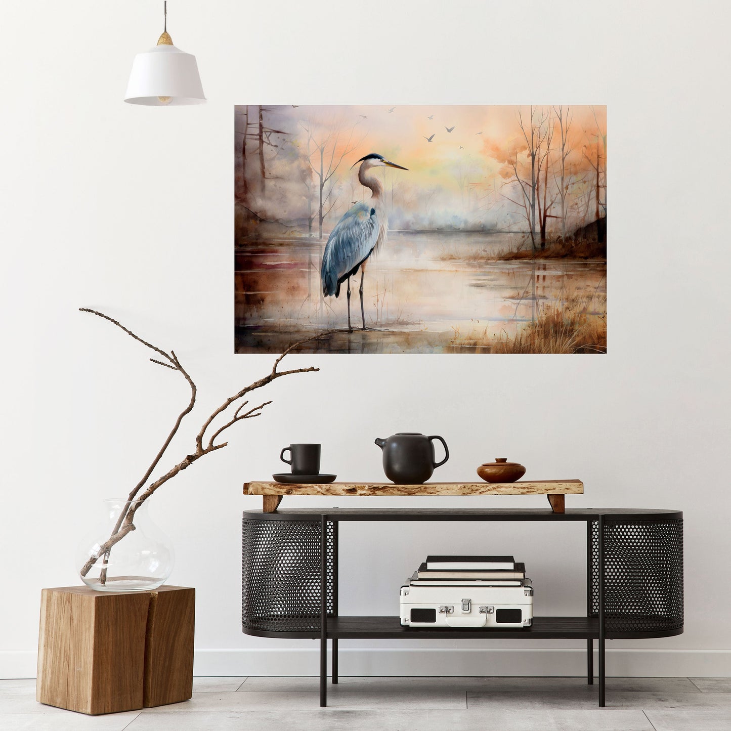 HERON DAYDREAM Poster orizzontale staccabile e attaccabile
