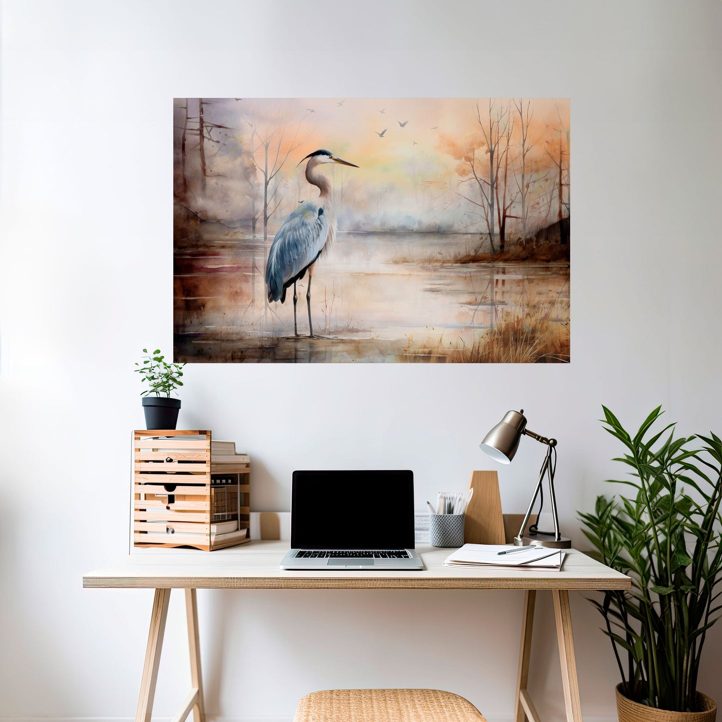 HERON DAYDREAM Poster orizzontale staccabile e attaccabile
