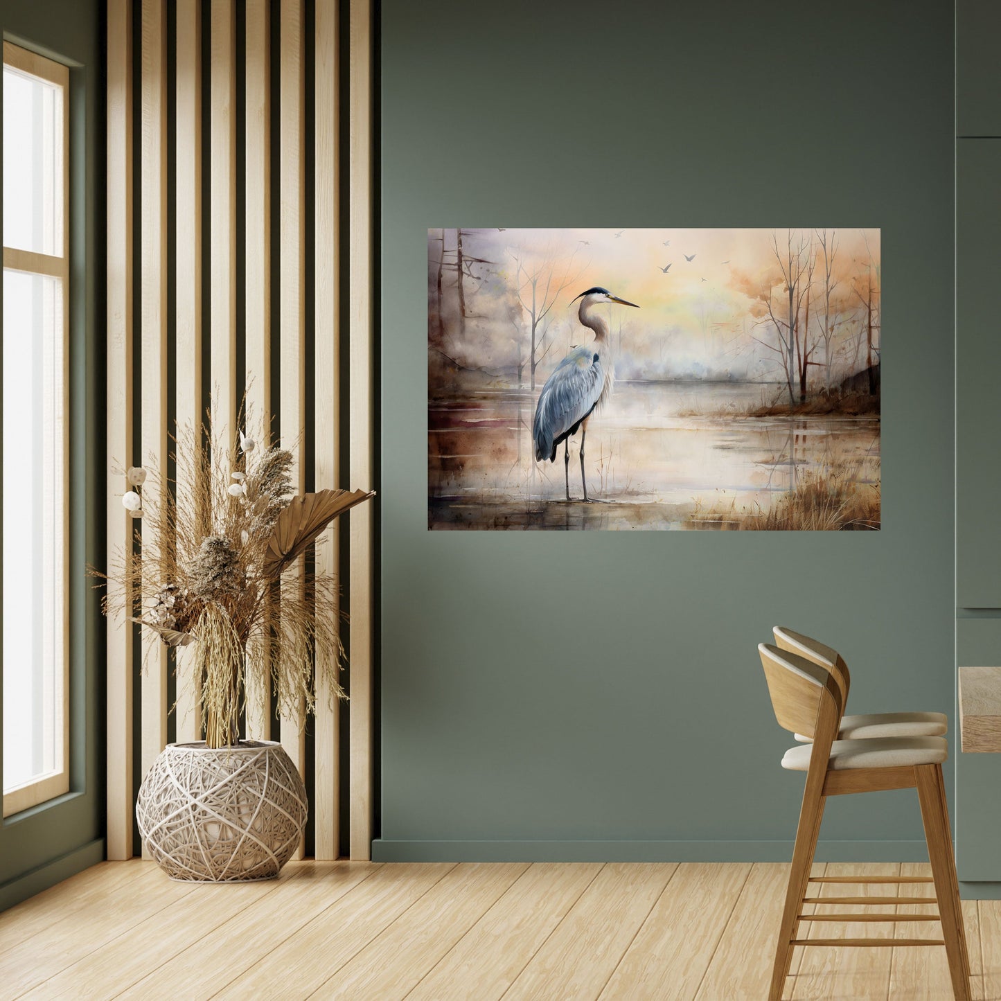 HERON DAYDREAM Poster orizzontale staccabile e attaccabile