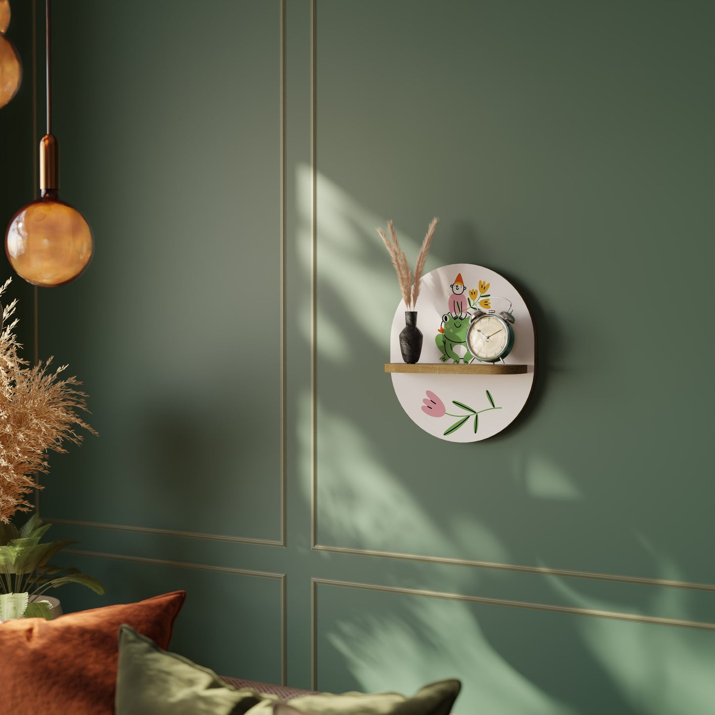 GARDEN INHABITANTS Mensola ovale per opere d'arte in effetto rovere