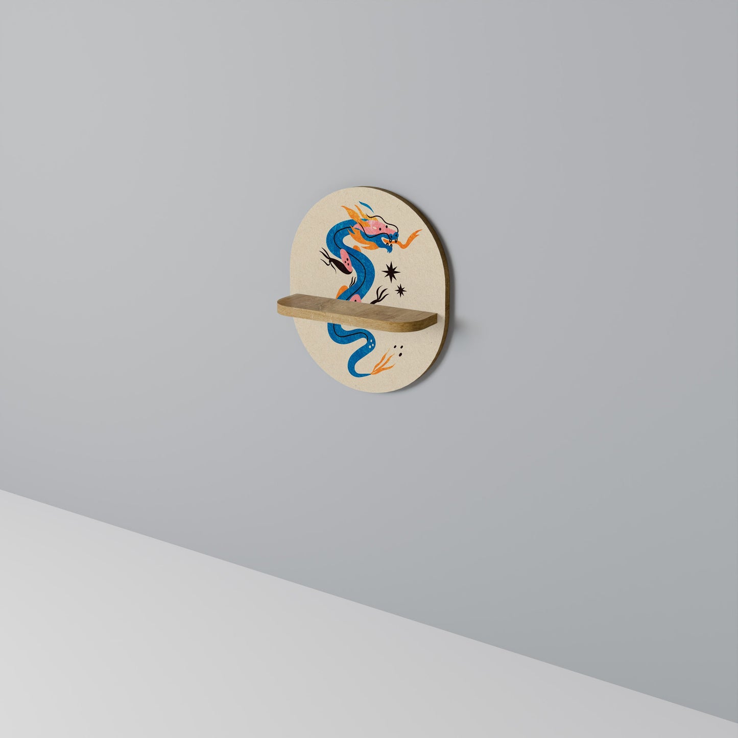 CREATURE MITOLOGICHE Mensola ovale in effetto rovere