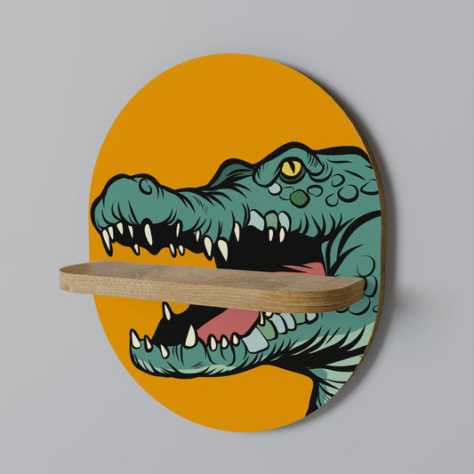 SALUTO MINACCIOSO Mensola ovale per arte in effetto rovere