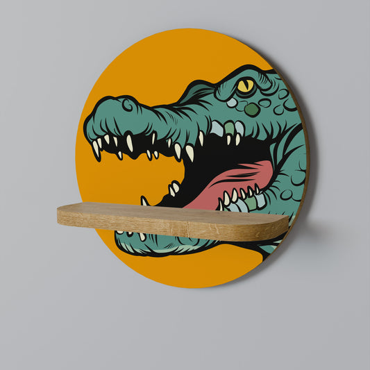 Mensola rotonda per opere d'arte con effetto rovere "Saluto minaccioso"