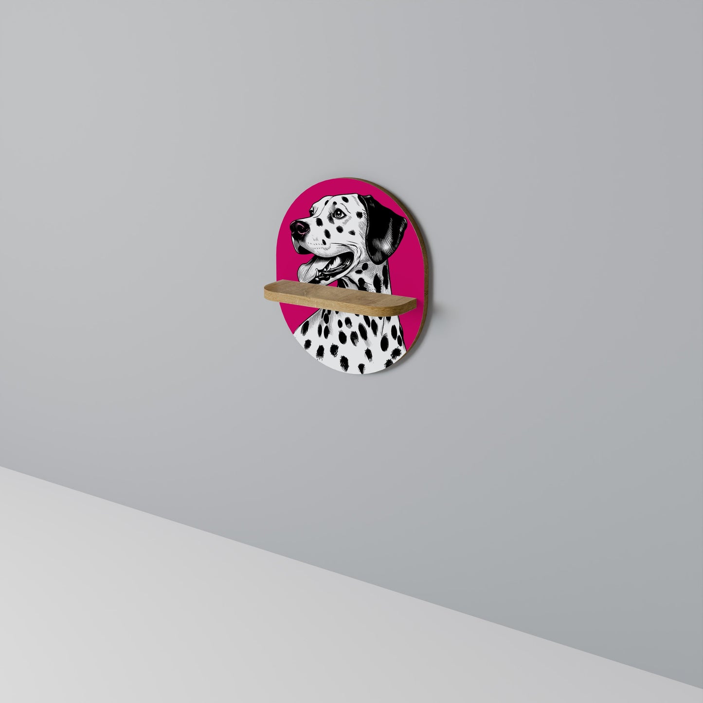 DALMATIAN SMILE Mensola ovale in effetto rovere