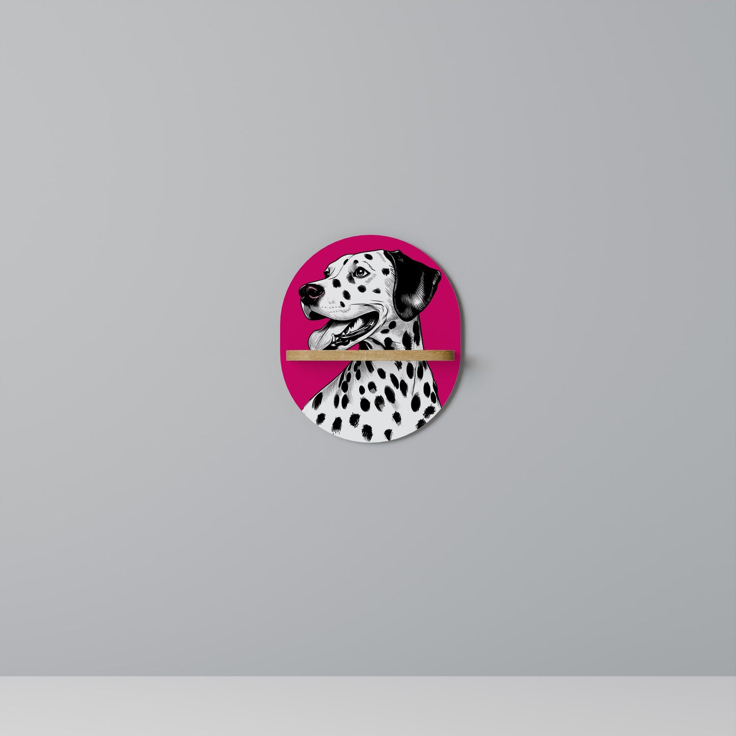 DALMATIAN SMILE Mensola ovale in effetto rovere