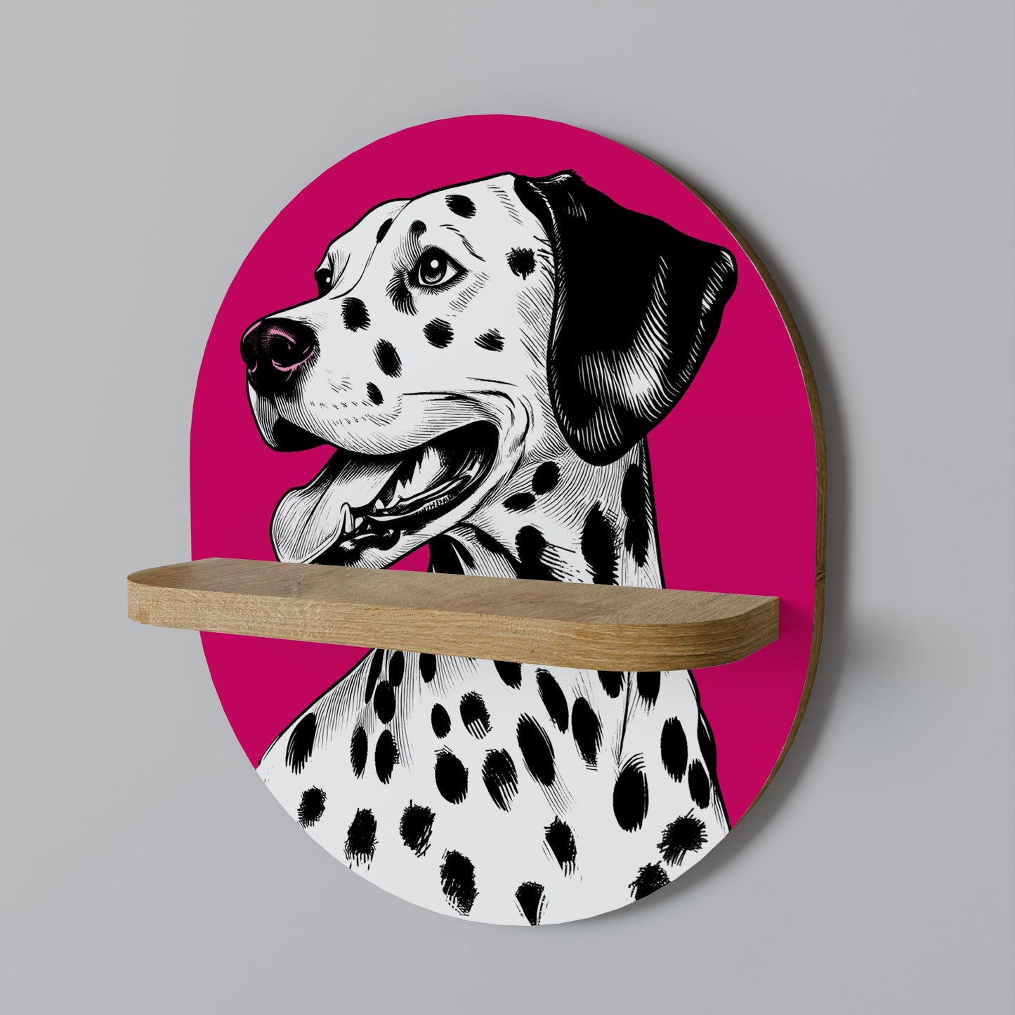 DALMATIAN SMILE Mensola ovale in effetto rovere