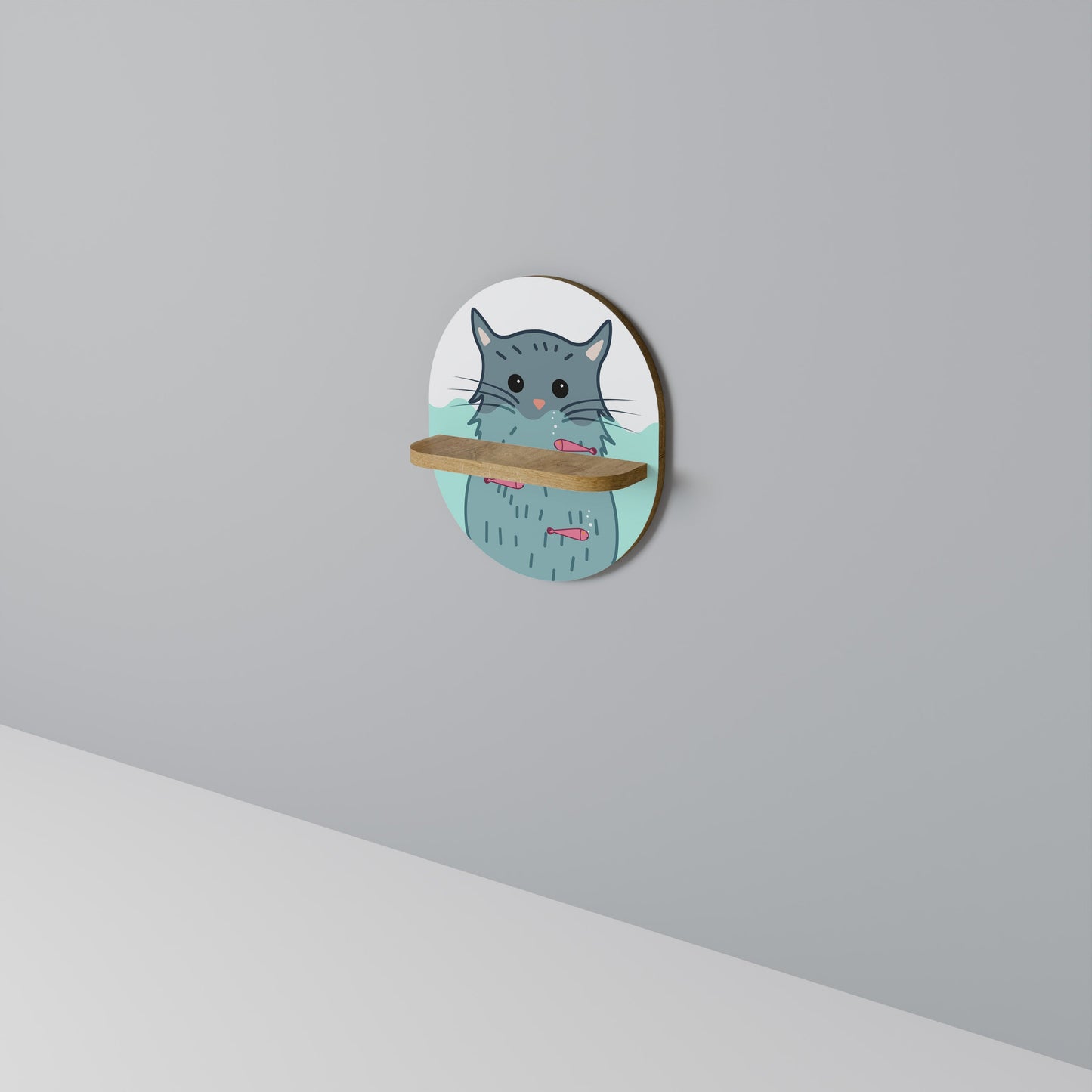 CAT SPLASH Mensola ovale in effetto rovere