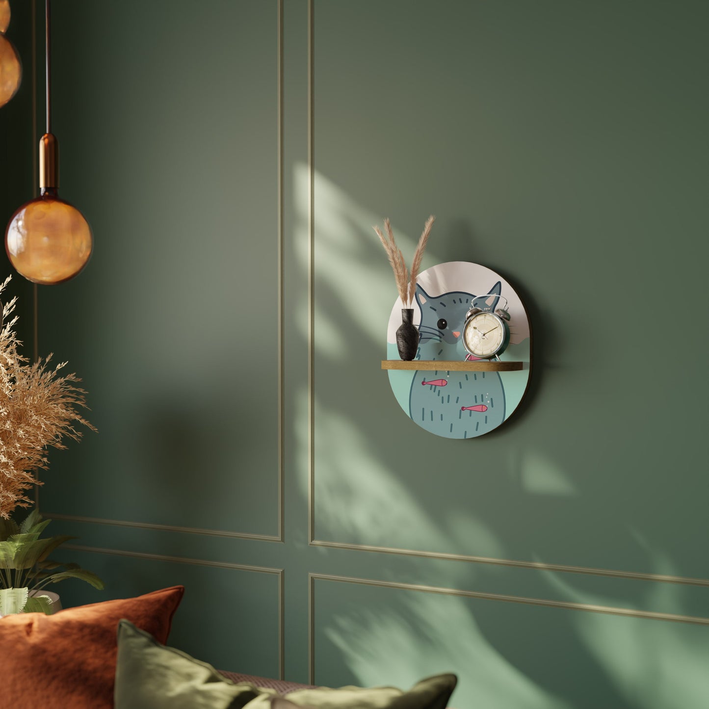 CAT SPLASH Mensola ovale in effetto rovere