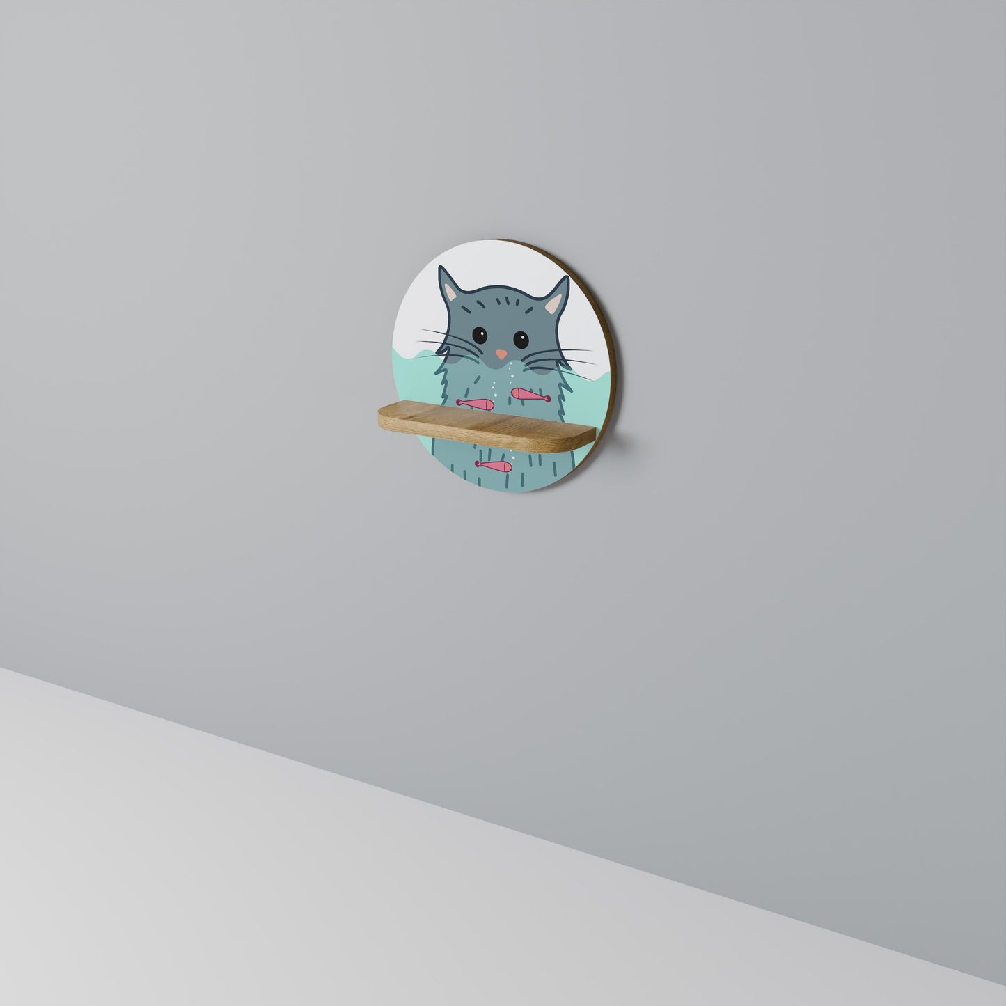 CAT SPLASH Mensola rotonda per arte in effetto rovere