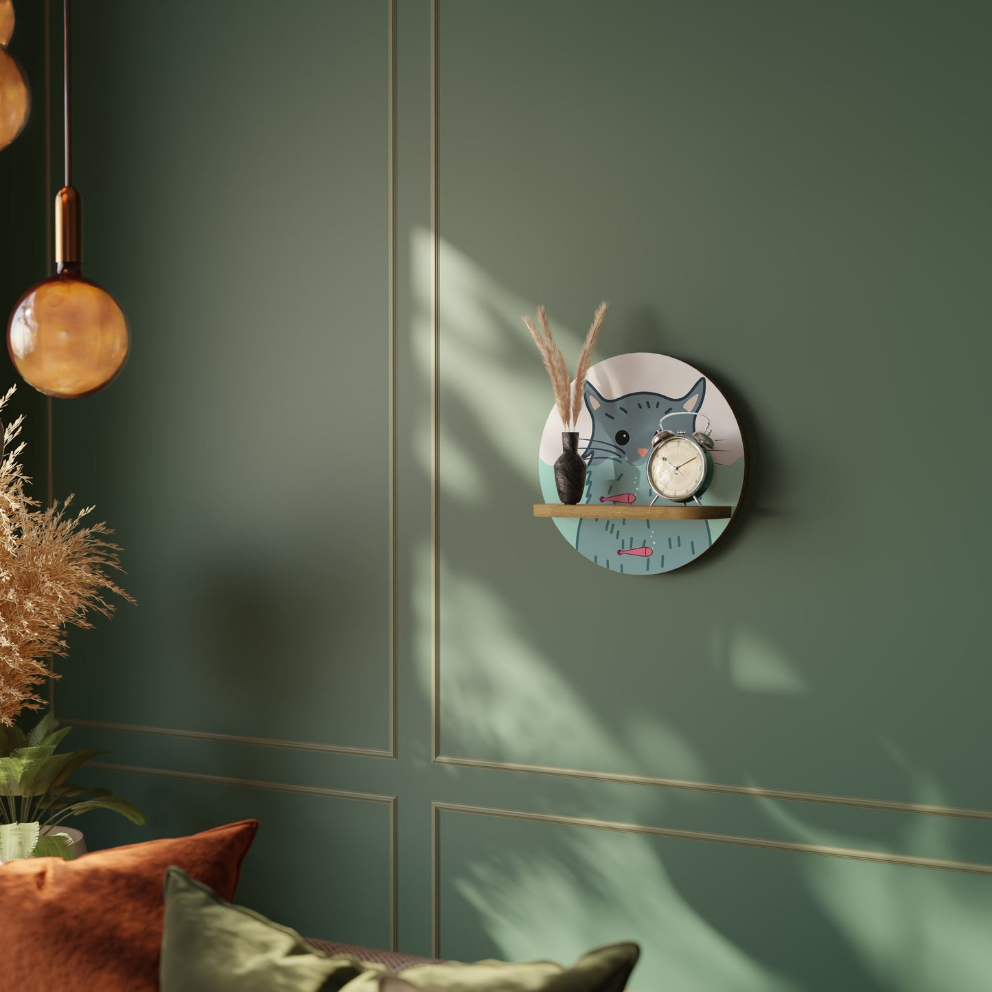 CAT SPLASH Mensola rotonda per arte in effetto rovere