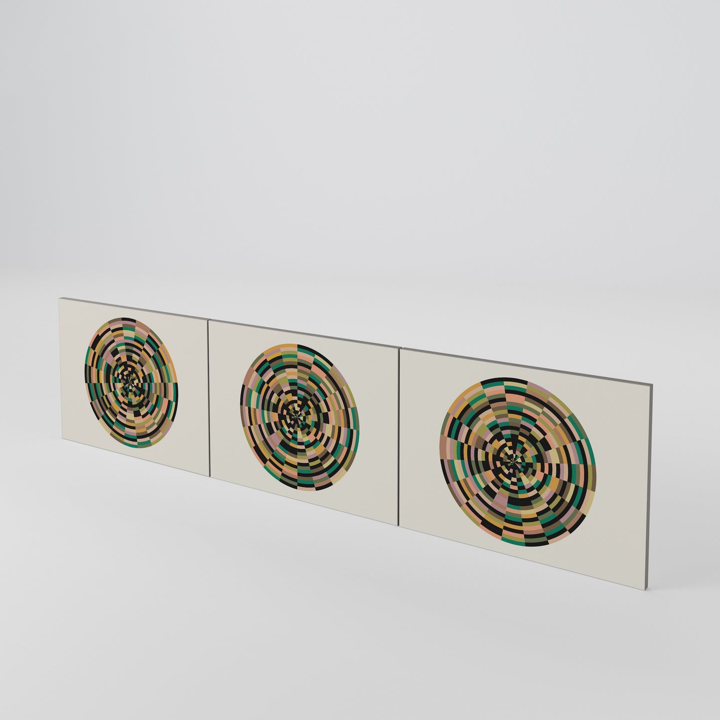 GREEN CIRCLES Set di 3 ante per mobile TV