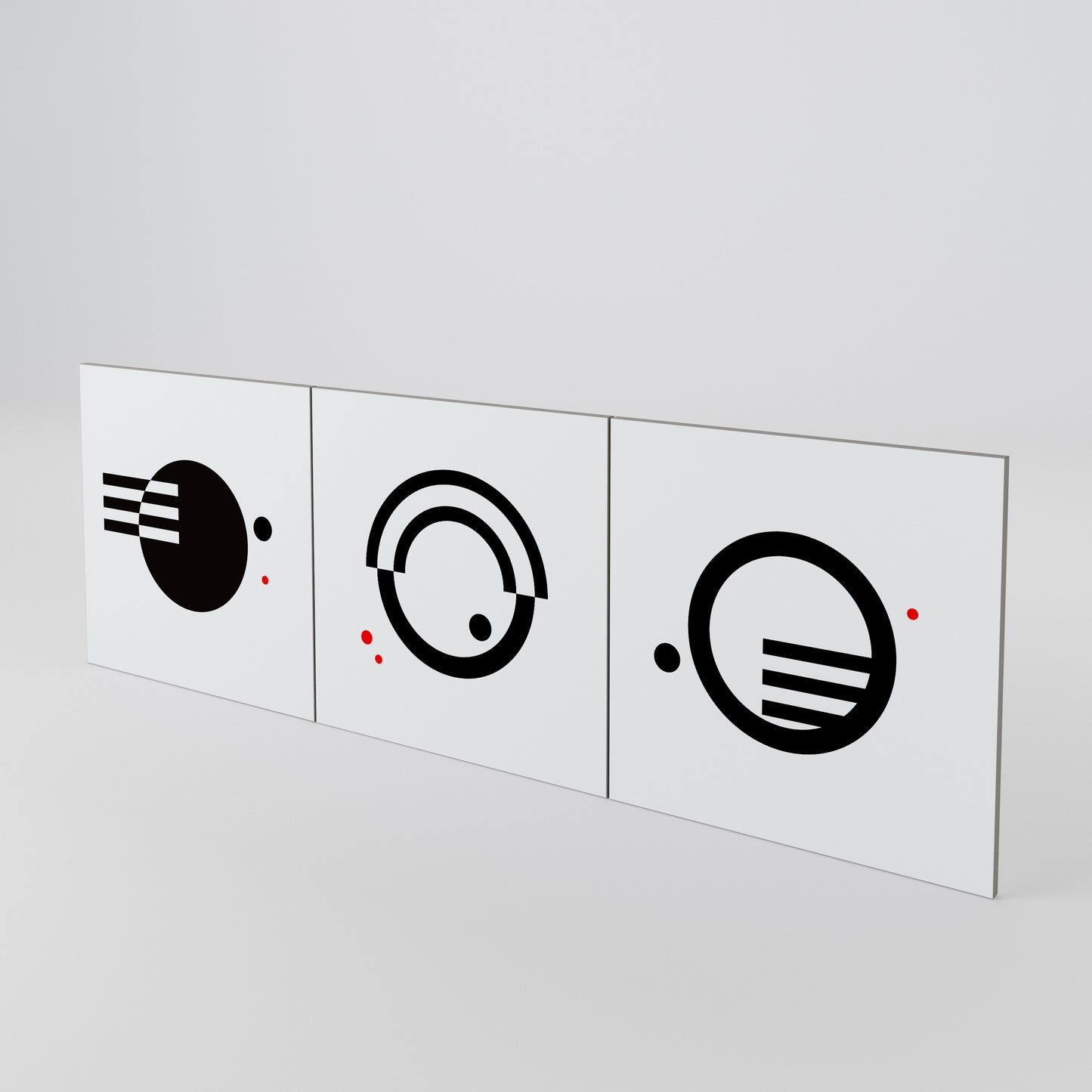 BLACK AND WHITE COMBINATION Set di 3 ante per madia