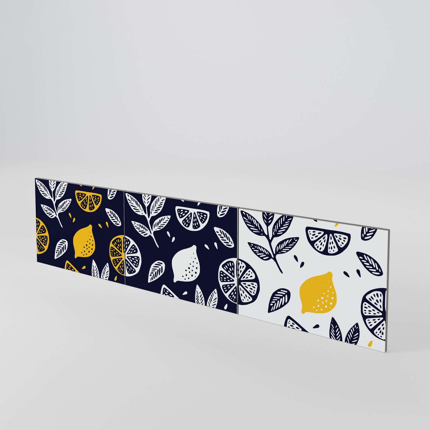 CITRUS BLACK AND WHITE Set di 3 ante per mobile TV