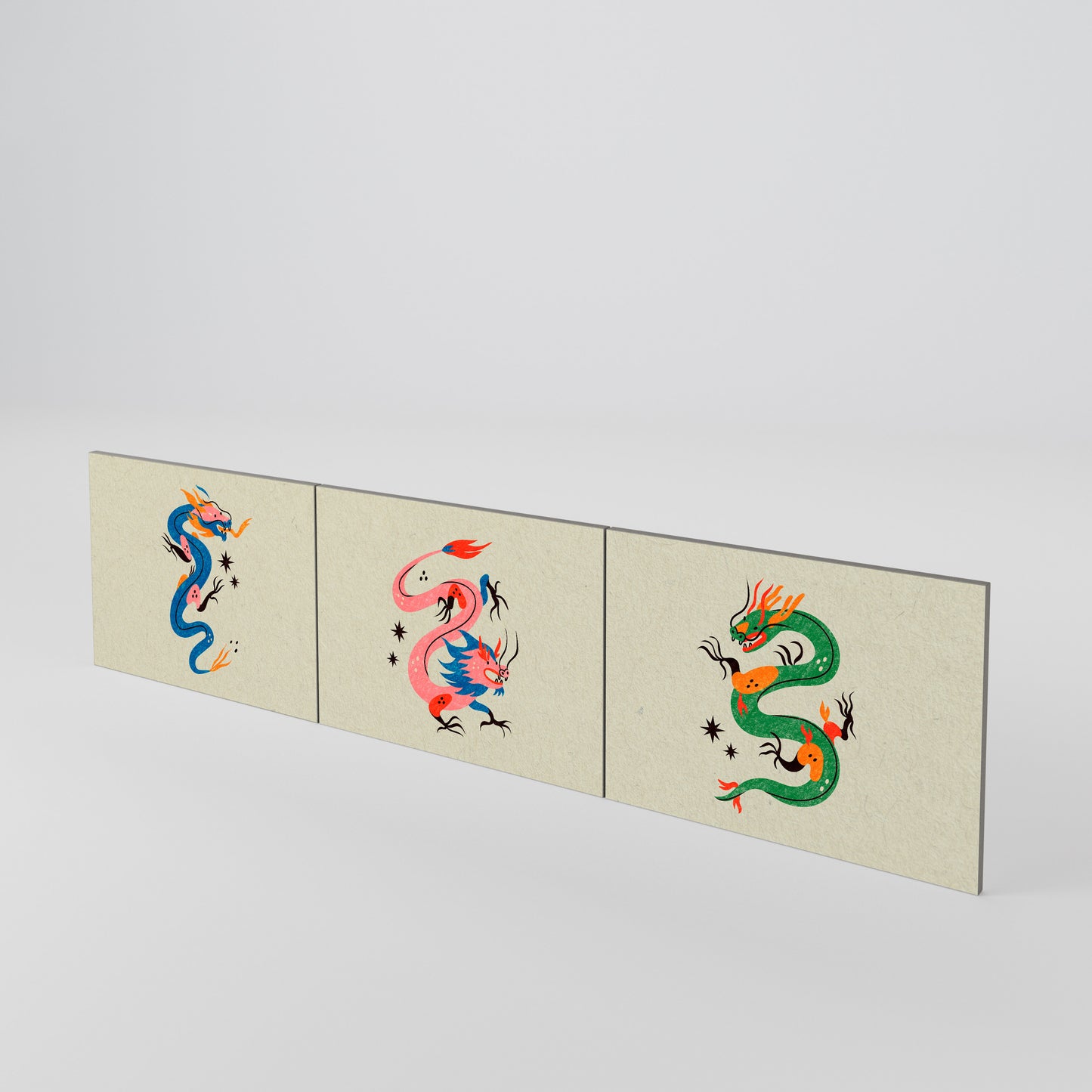 MYTHOLOGICAL CREATURES 3-Piece TV Cabinet Door Set