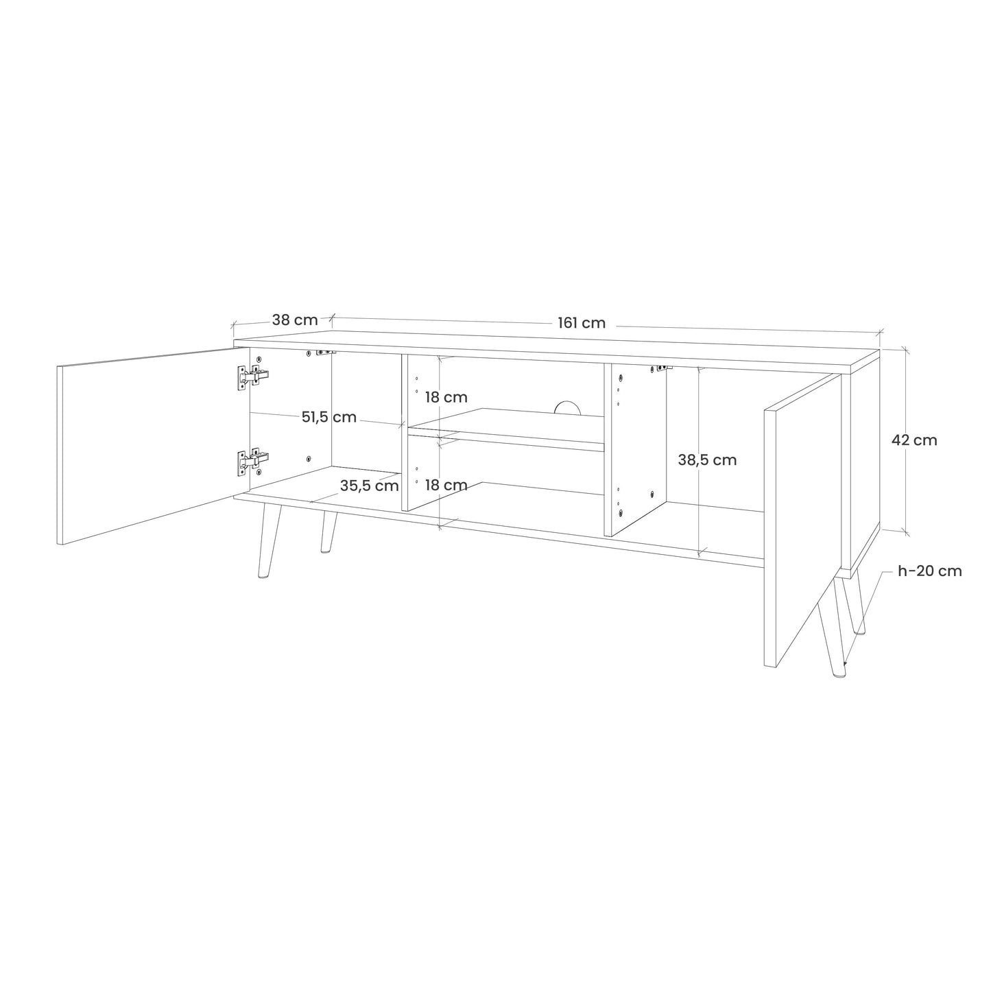 CHROMATIC ABSTRACT 2-Door TV Stand in Grey Finish