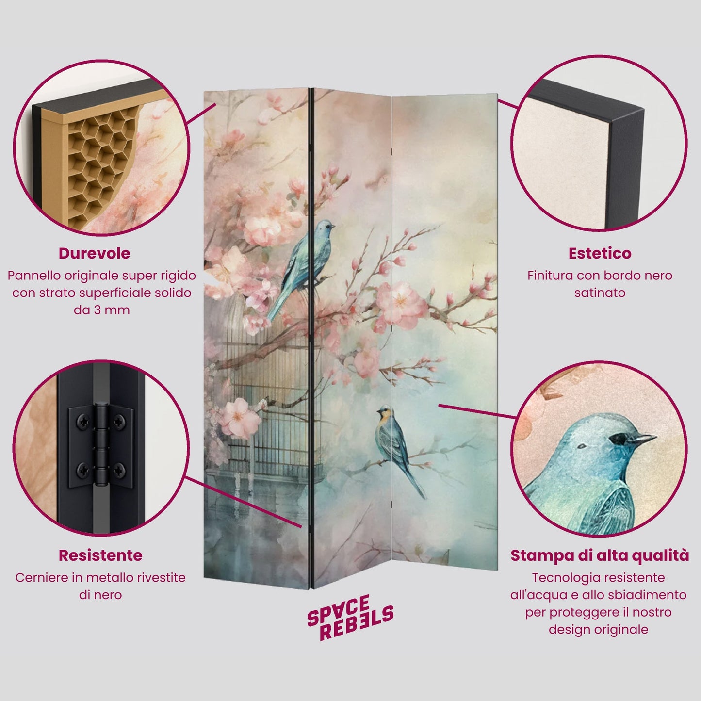 LUSH ELEGANCE Divisorio decorativo per ambienti a 6 pannelli