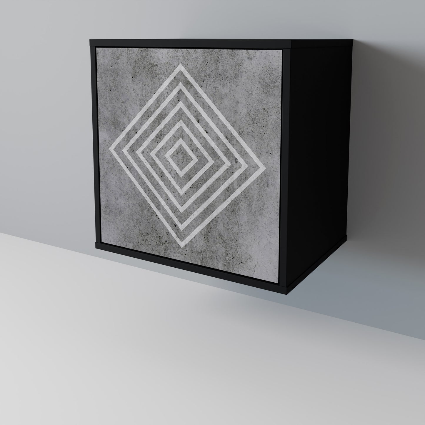 Credenza POLYGONAL ARTISTRY a 1 anta con finitura nera