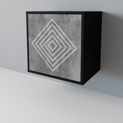 Credenza POLYGONAL ARTISTRY a 1 anta con finitura nera