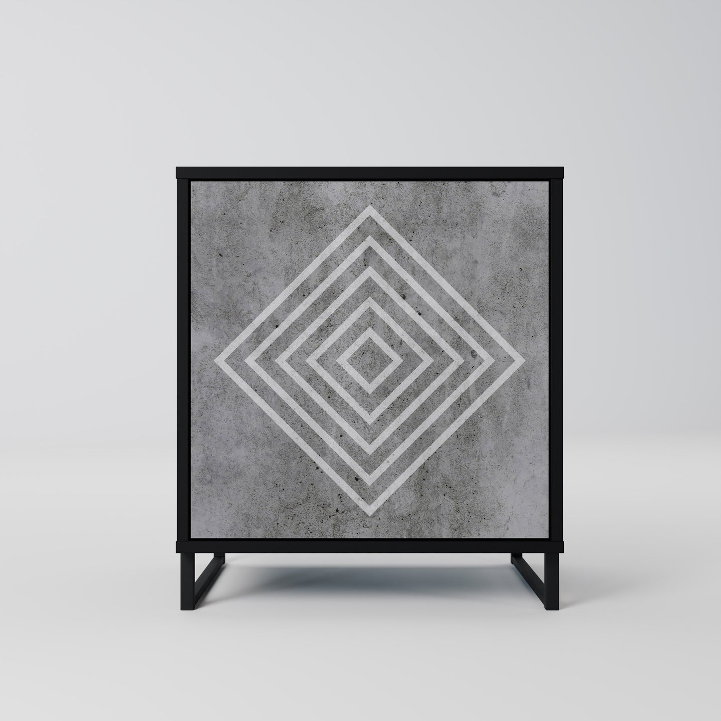 Credenza POLYGONAL ARTISTRY a 1 anta con finitura nera