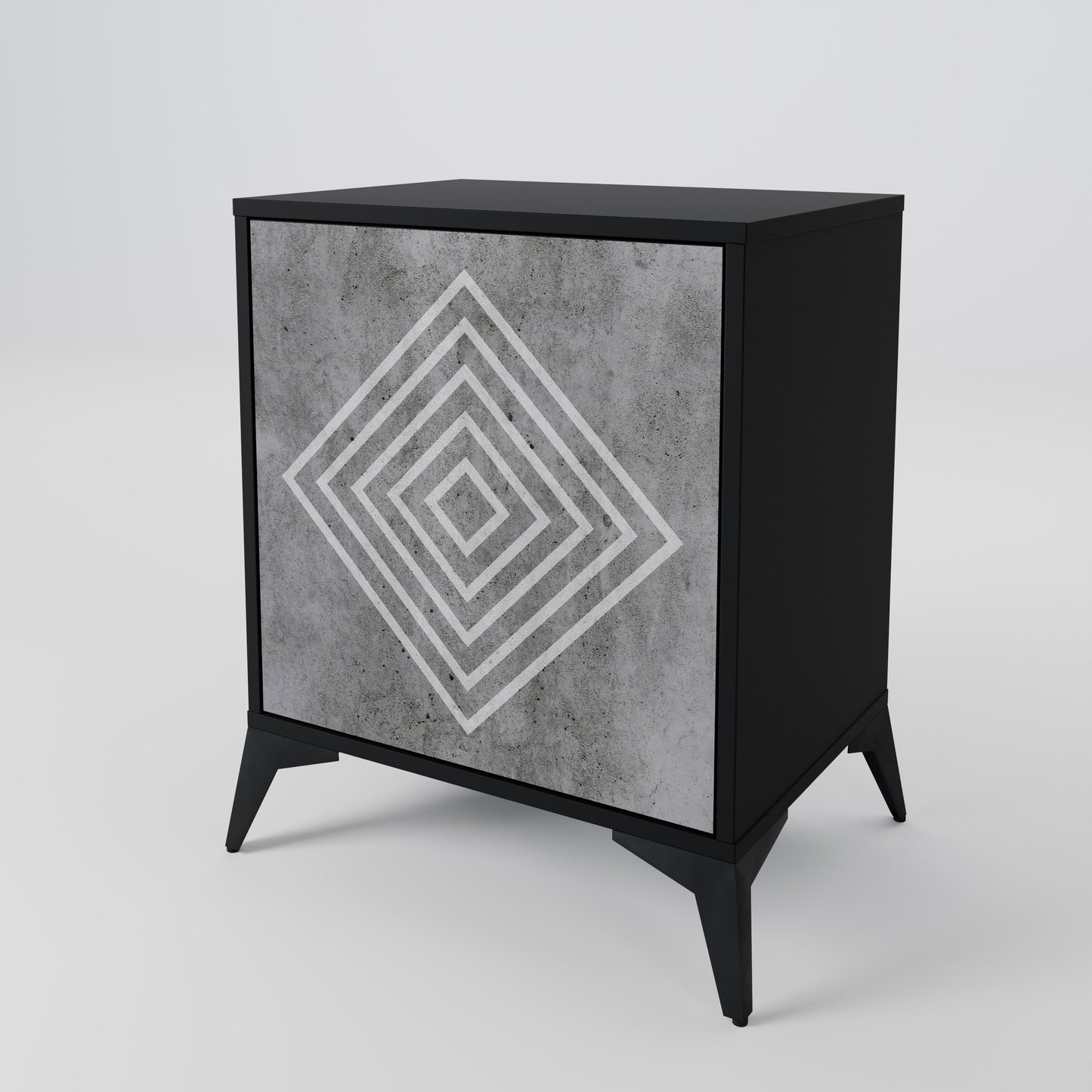 Credenza POLYGONAL ARTISTRY a 1 anta con finitura nera