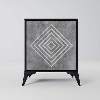 Credenza POLYGONAL ARTISTRY a 1 anta con finitura nera