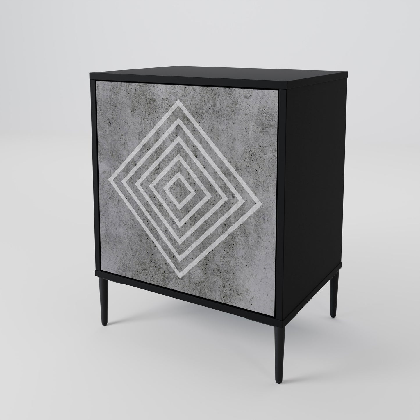 Credenza POLYGONAL ARTISTRY a 1 anta con finitura nera