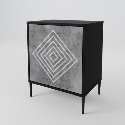 Credenza POLYGONAL ARTISTRY a 1 anta con finitura nera