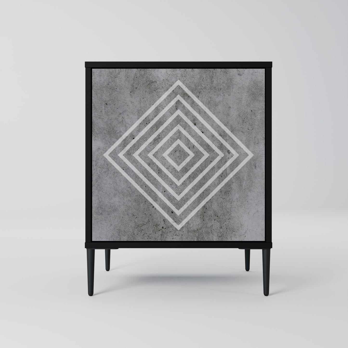 Credenza POLYGONAL ARTISTRY a 1 anta con finitura nera