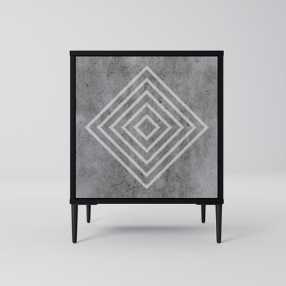 Credenza POLYGONAL ARTISTRY a 1 anta con finitura nera