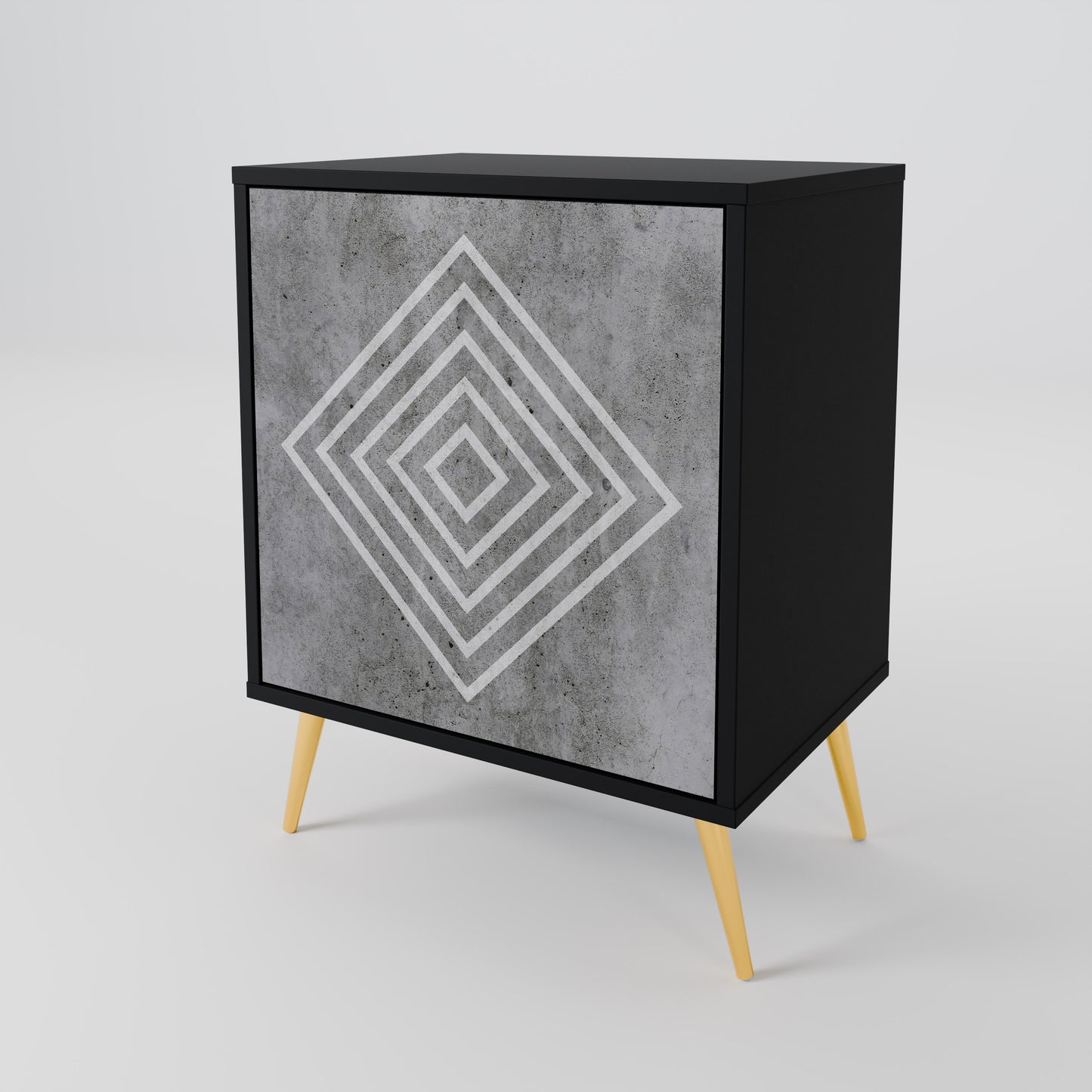 Credenza POLYGONAL ARTISTRY a 1 anta con finitura nera