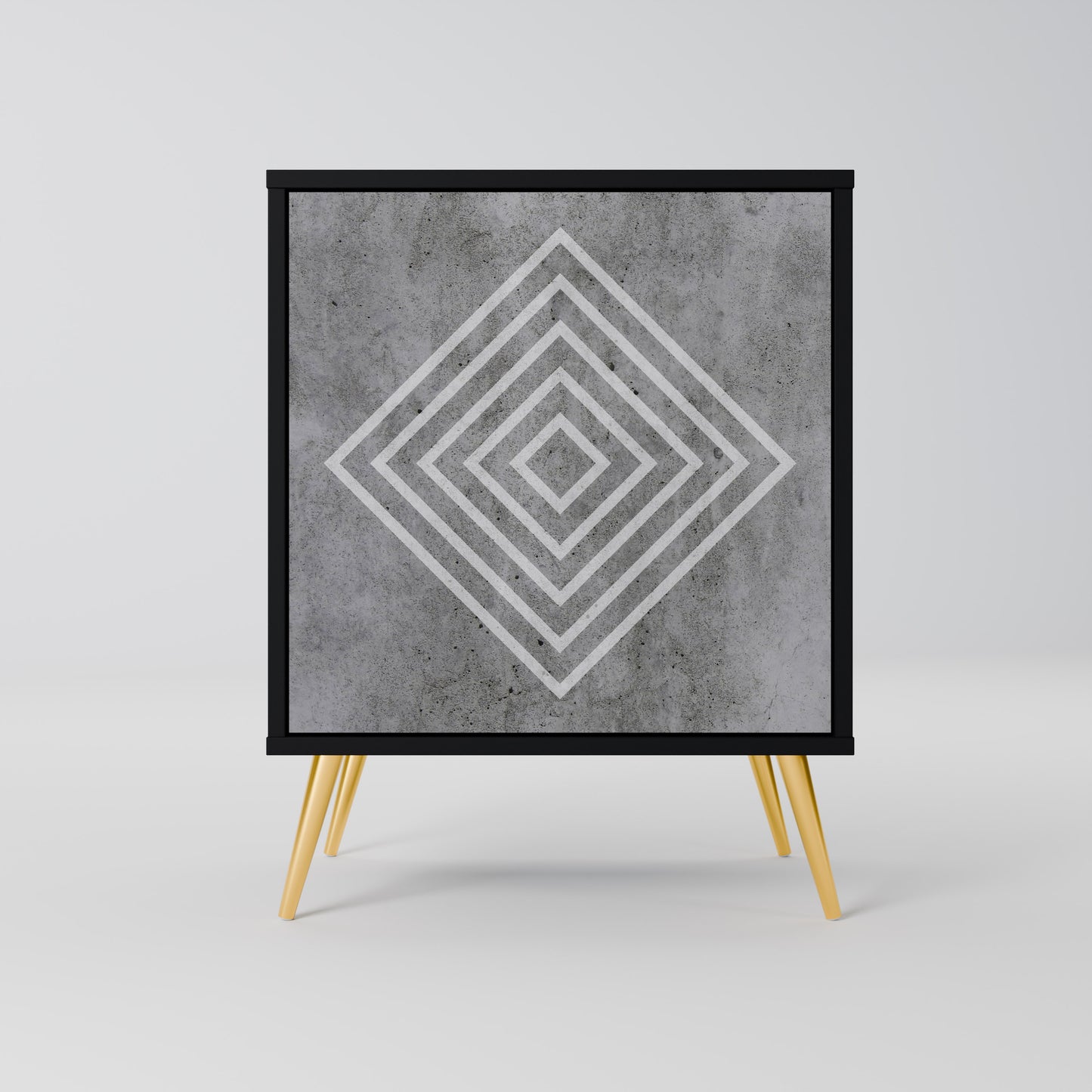 Credenza POLYGONAL ARTISTRY a 1 anta con finitura nera