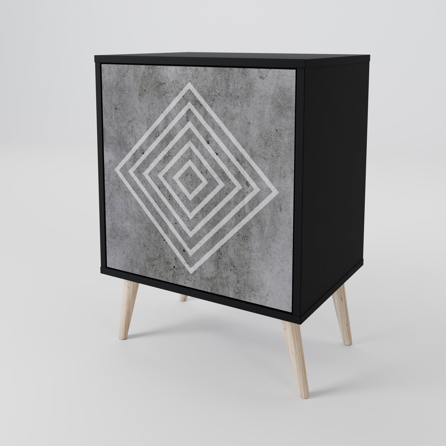 Credenza POLYGONAL ARTISTRY a 1 anta con finitura nera