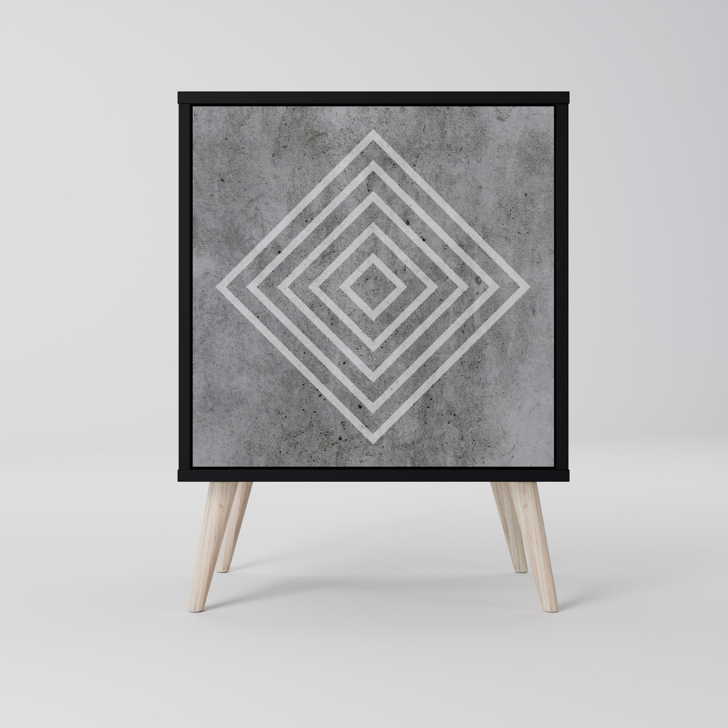 Credenza POLYGONAL ARTISTRY a 1 anta con finitura nera