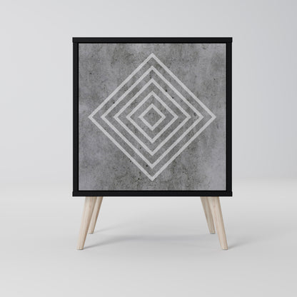 Credenza POLYGONAL ARTISTRY a 1 anta con finitura nera