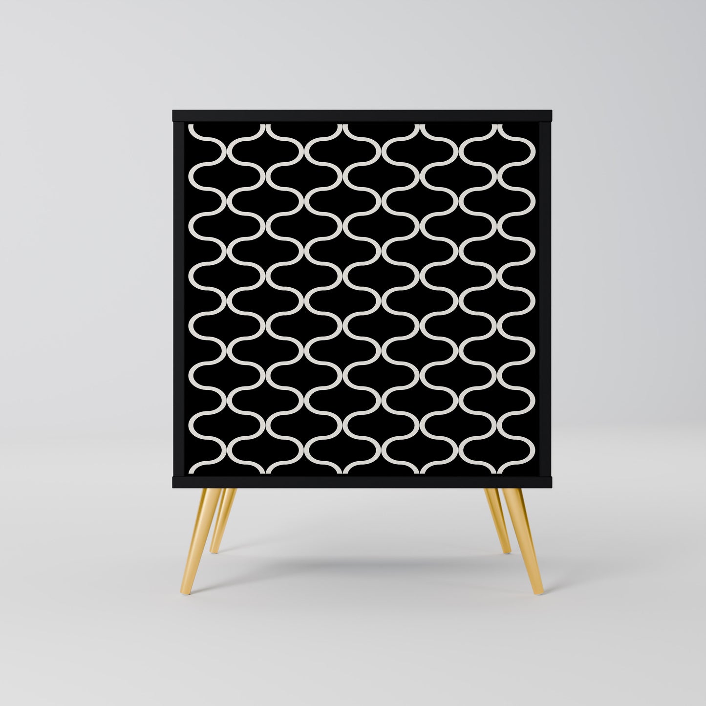 TESSELATED BLACKNESS 1-Door Sideboard in Black Finish