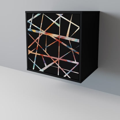 Credenza POLYGON VERVE a 1 anta con finitura nera