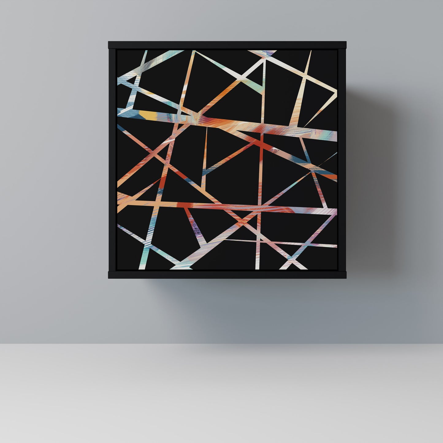 Credenza POLYGON VERVE a 1 anta con finitura nera