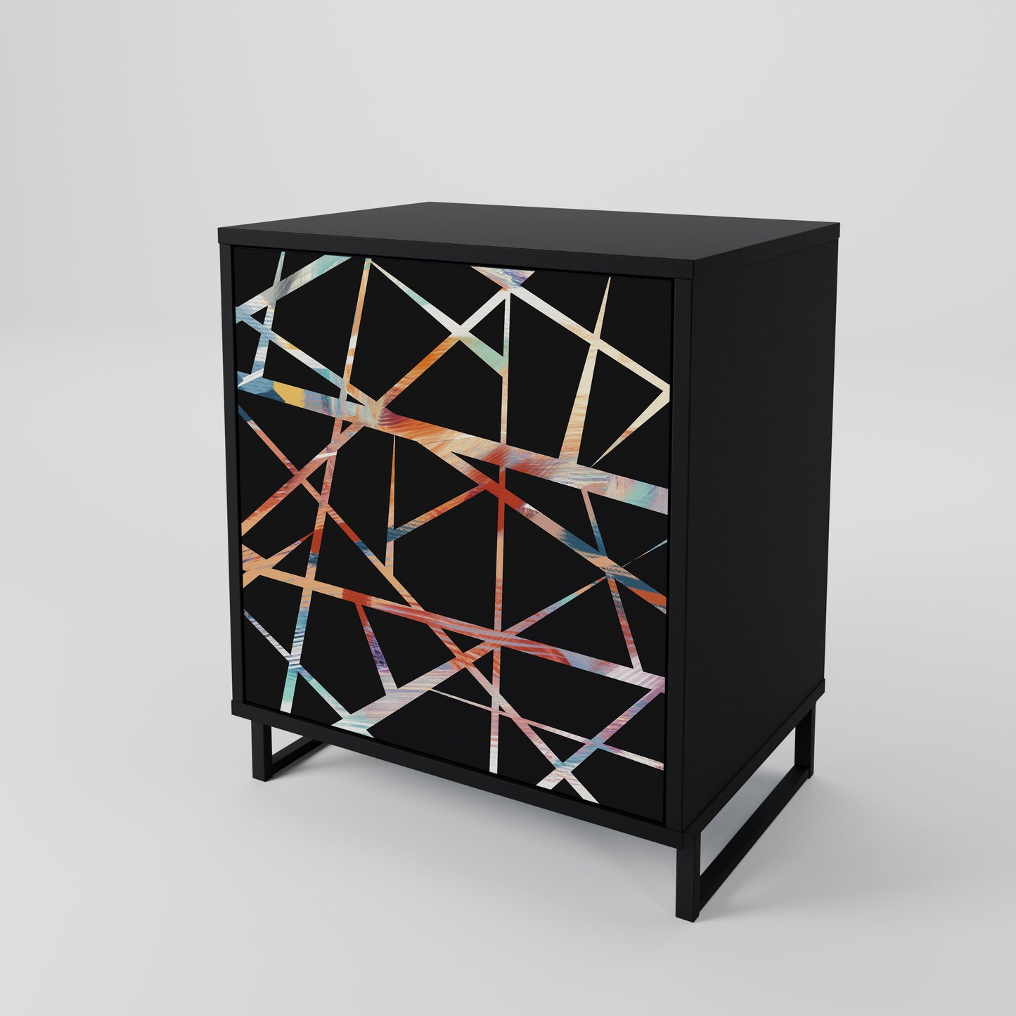 Credenza POLYGON VERVE a 1 anta con finitura nera