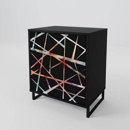 Credenza POLYGON VERVE a 1 anta con finitura nera