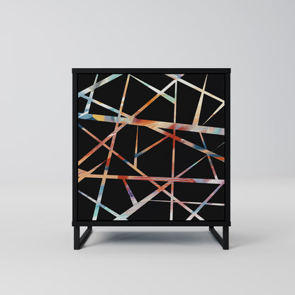 Credenza POLYGON VERVE a 1 anta con finitura nera