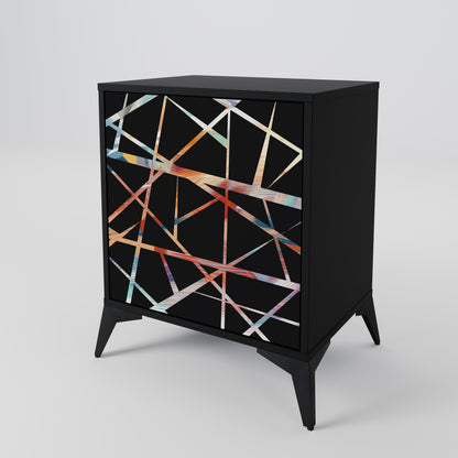 Credenza POLYGON VERVE a 1 anta con finitura nera