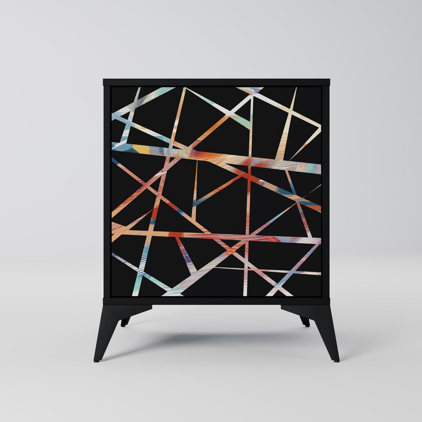 Credenza POLYGON VERVE a 1 anta con finitura nera