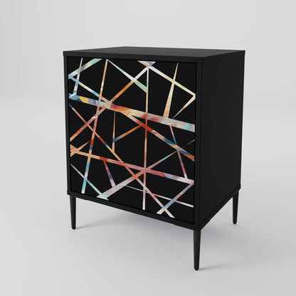 Credenza POLYGON VERVE a 1 anta con finitura nera